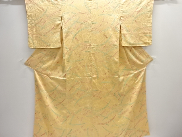 絞り　草葉模様小紋着物